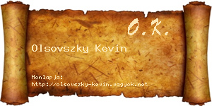 Olsovszky Kevin névjegykártya