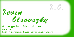 kevin olsovszky business card